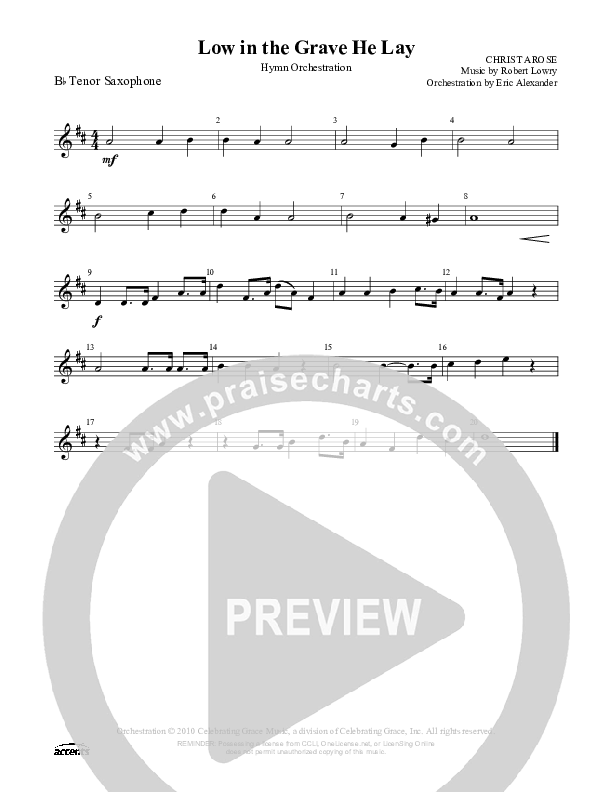 Low In The Grave He Lay Tenor Sax 2 ()