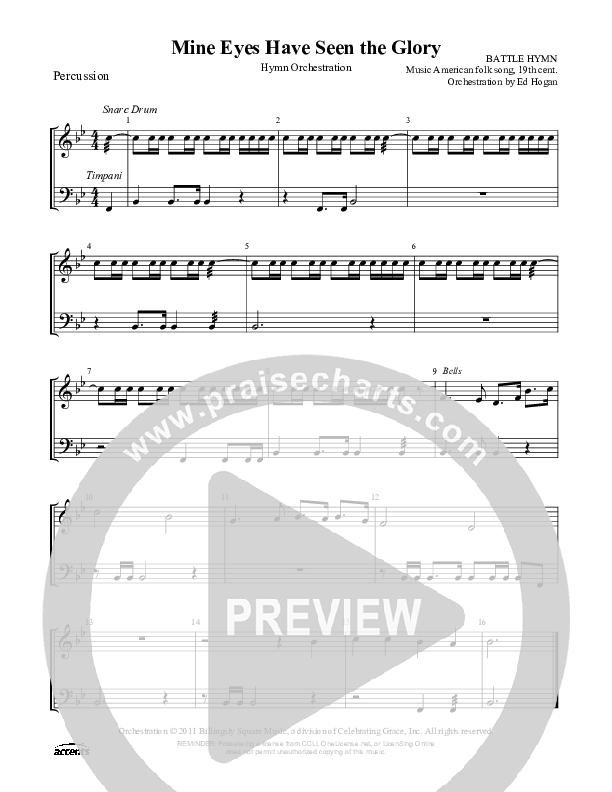 Mine Eyes Have Seen The Glory Percussion ()