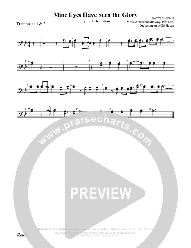 Mine Eyes Have Seen The Glory Trombone 1/2 ()
