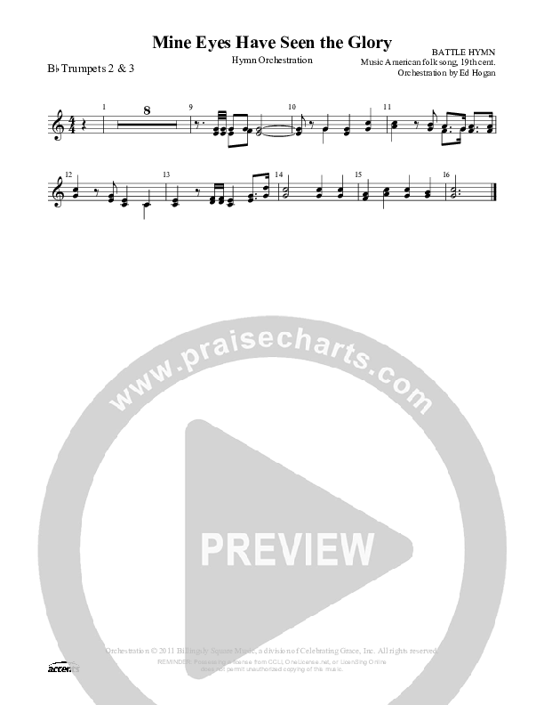 Mine Eyes Have Seen The Glory Trumpet 2/3 ()