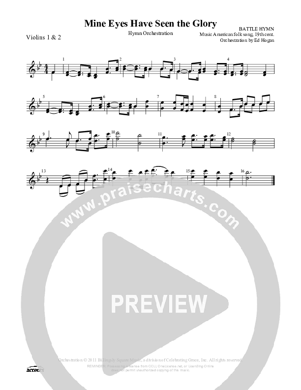 Mine Eyes Have Seen The Glory Violin 1/2 ()