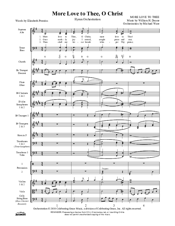 More Love To Thee O Christ Orchestration ()
