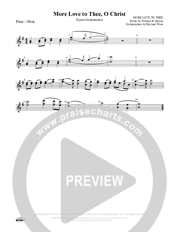 More Love To Thee O Christ Flute/Oboe ()