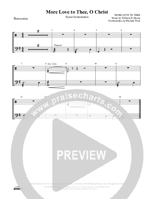 More Love To Thee O Christ Percussion ()