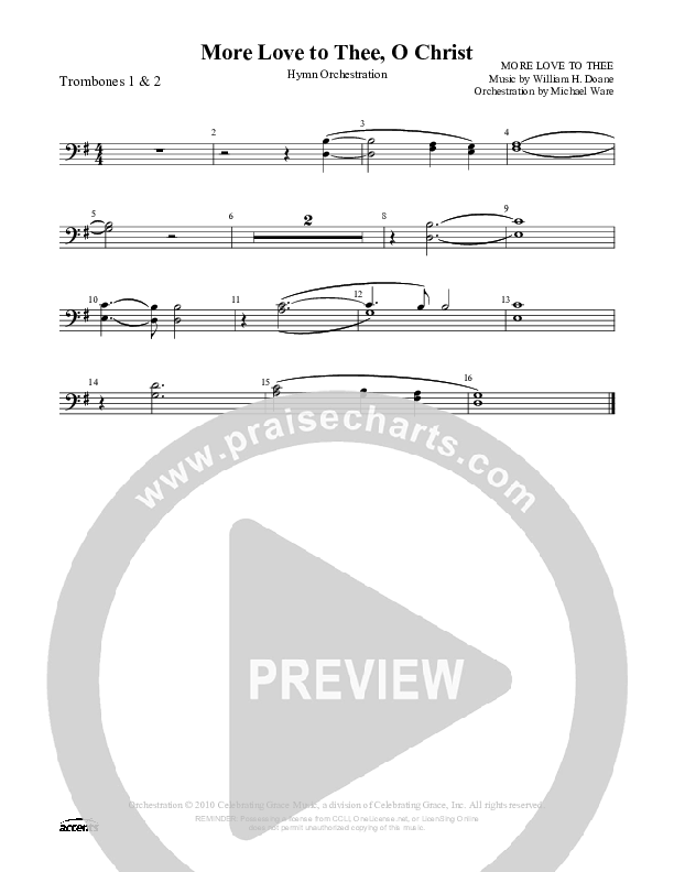 More Love To Thee O Christ Trombone 1/2 ()