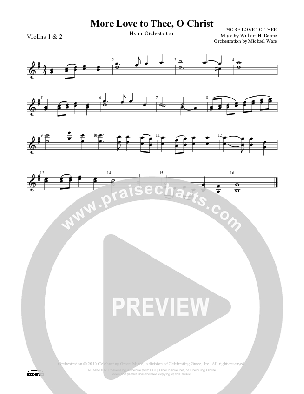More Love To Thee O Christ Violin 1/2 ()