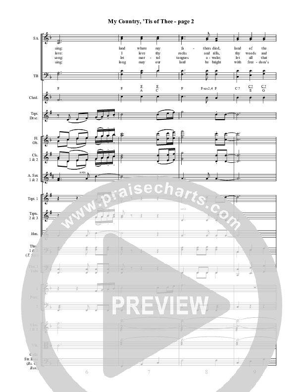 My Country Tis Of Thee Conductor's Score ()