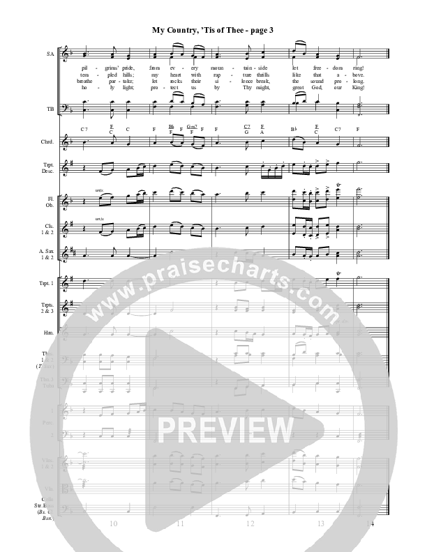 My Country Tis Of Thee Conductor's Score ()