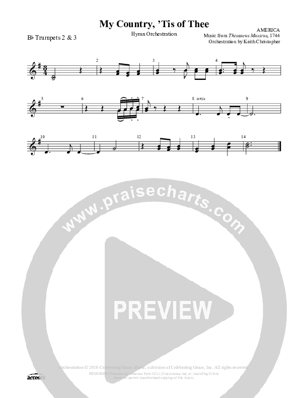 My Country Tis Of Thee Trumpet 2/3 ()