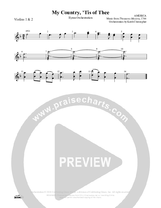 My Country Tis Of Thee Violin 1/2 ()