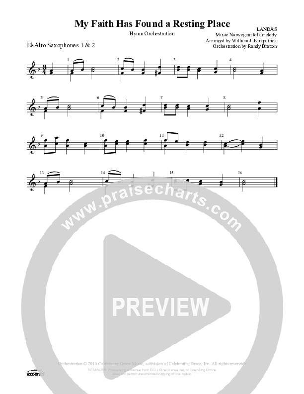 My Faith Has Found A Resting Place Alto Sax 1/2 ()