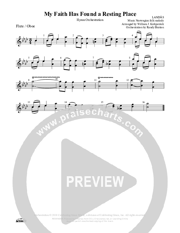 My Faith Has Found A Resting Place Flute/Oboe ()