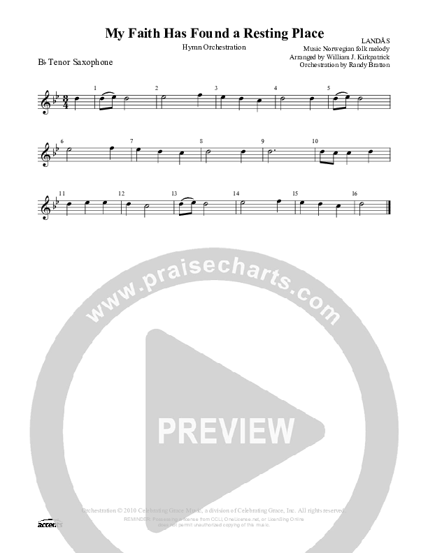 My Faith Has Found A Resting Place Tenor Sax 2 ()
