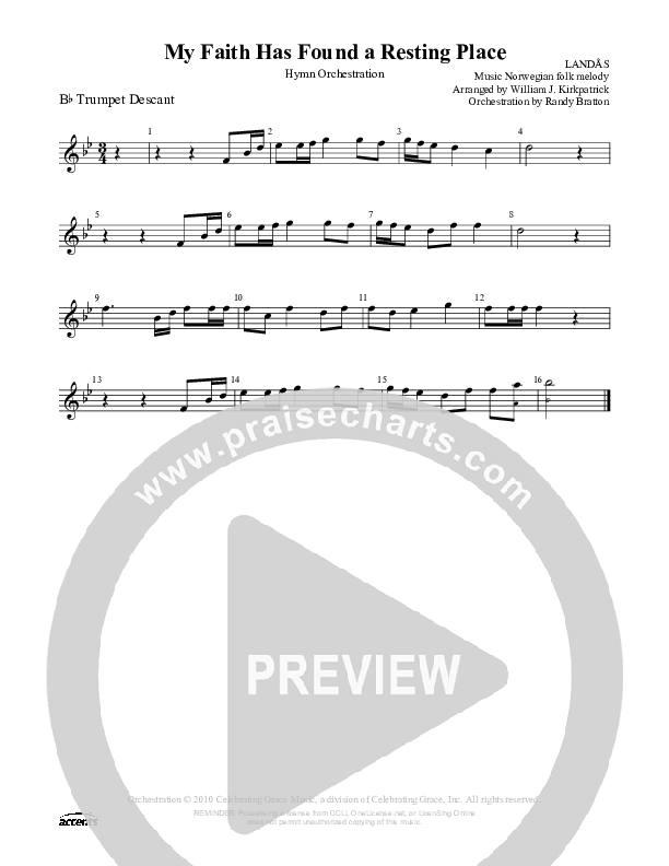 My Faith Has Found A Resting Place Trumpet ()