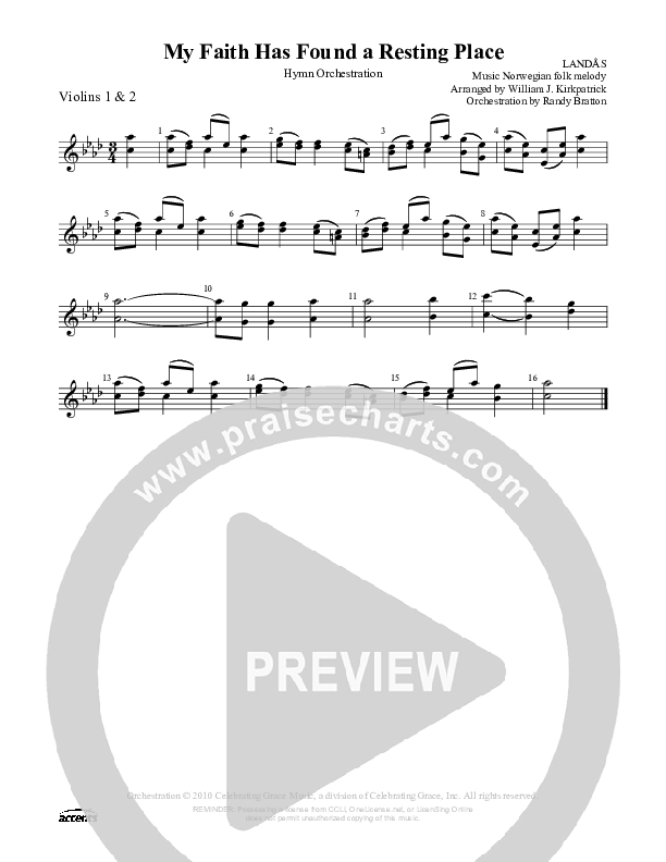 My Faith Has Found A Resting Place Violin 1/2 ()