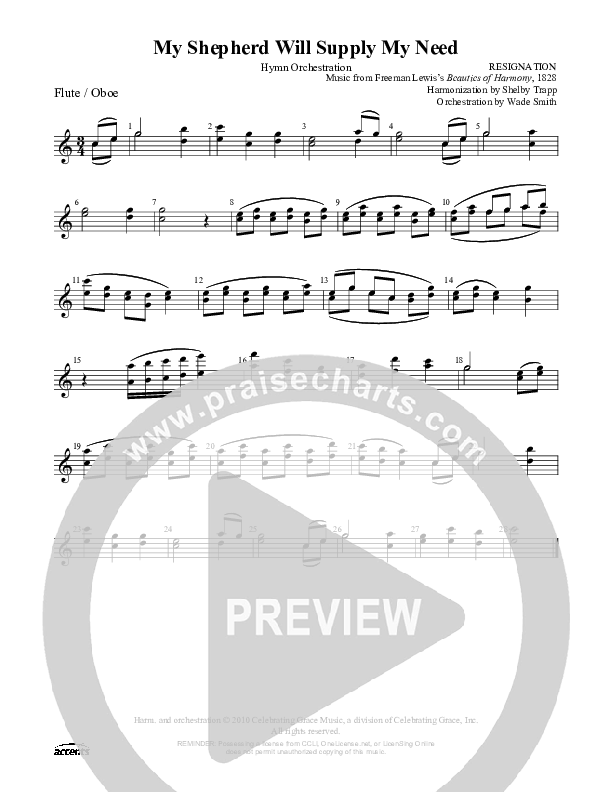 My Shepherd Will Supply My Need Flute/Oboe ()