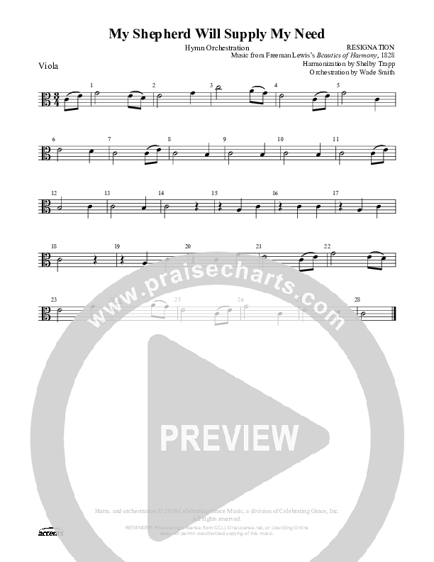 My Shepherd Will Supply My Need Viola ()