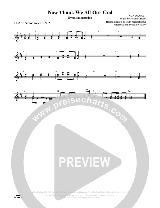 Now Thank We All Our God Alto Sax 1/2 ()