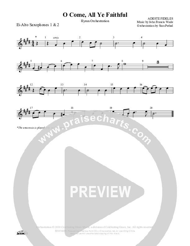 O Come All Ye Faithful Alto Sax 1/2 ()