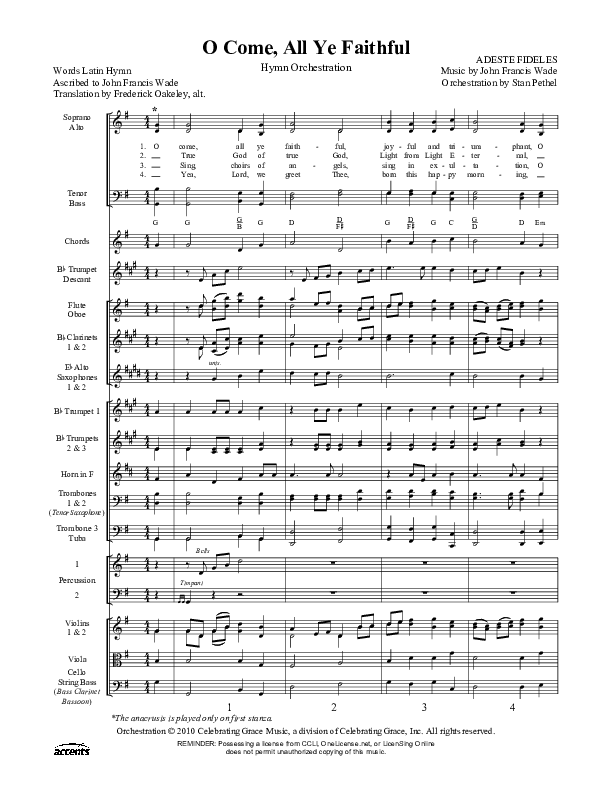 O Come All Ye Faithful Orchestration ()