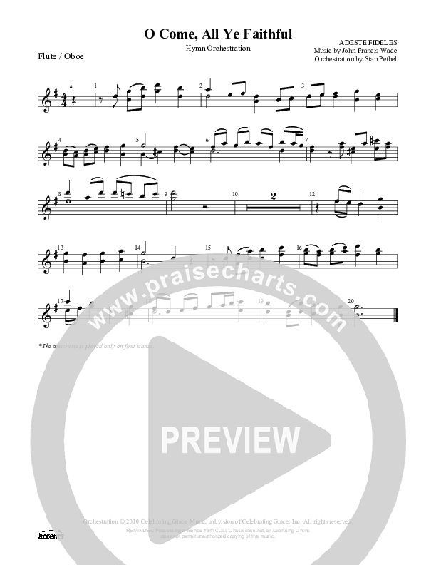 O Come All Ye Faithful Flute/Oboe ()