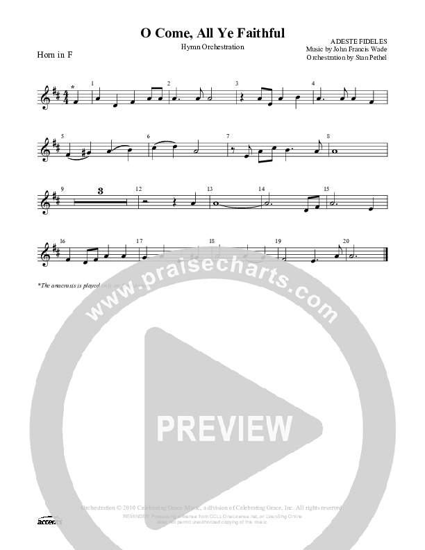 O Come All Ye Faithful French Horn ()