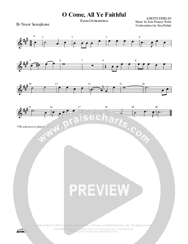 O Come All Ye Faithful Tenor Sax 2 ()