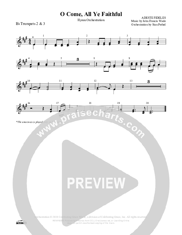 O Come All Ye Faithful Trumpet 2/3 ()
