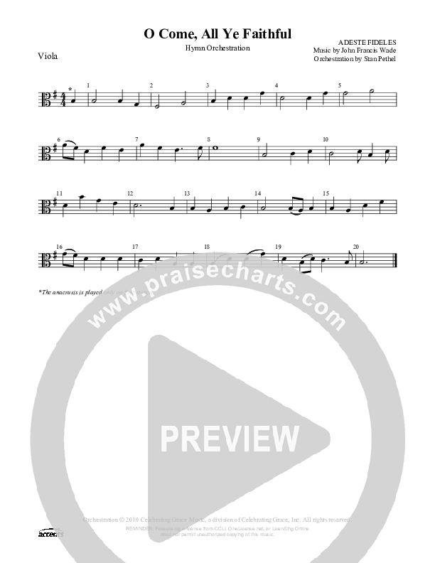 O Come All Ye Faithful Viola ()