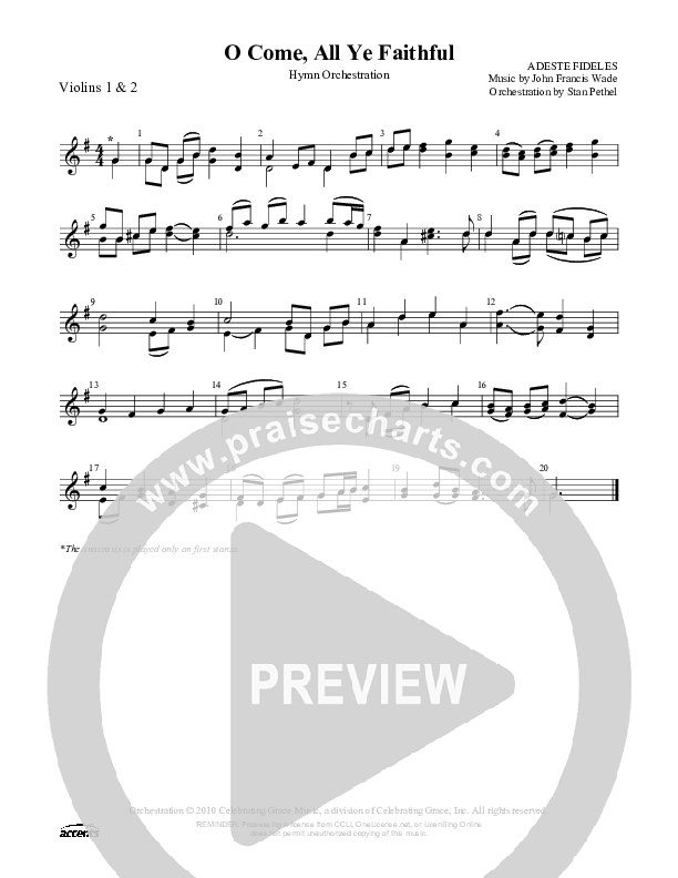 O Come All Ye Faithful Violin 1/2 ()