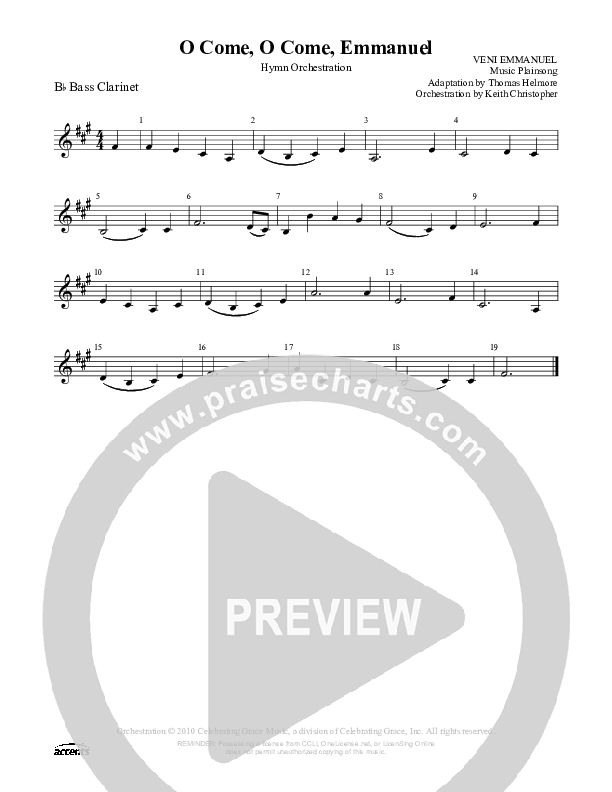 O Come O Come Emmanuel Bass Clarinet ()