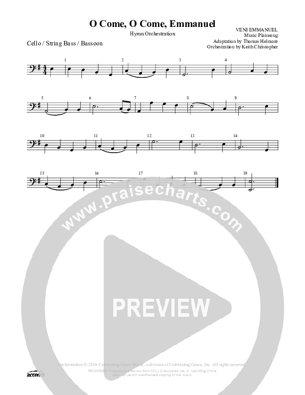 O Come O Come Emmanuel Cello/Bass ()