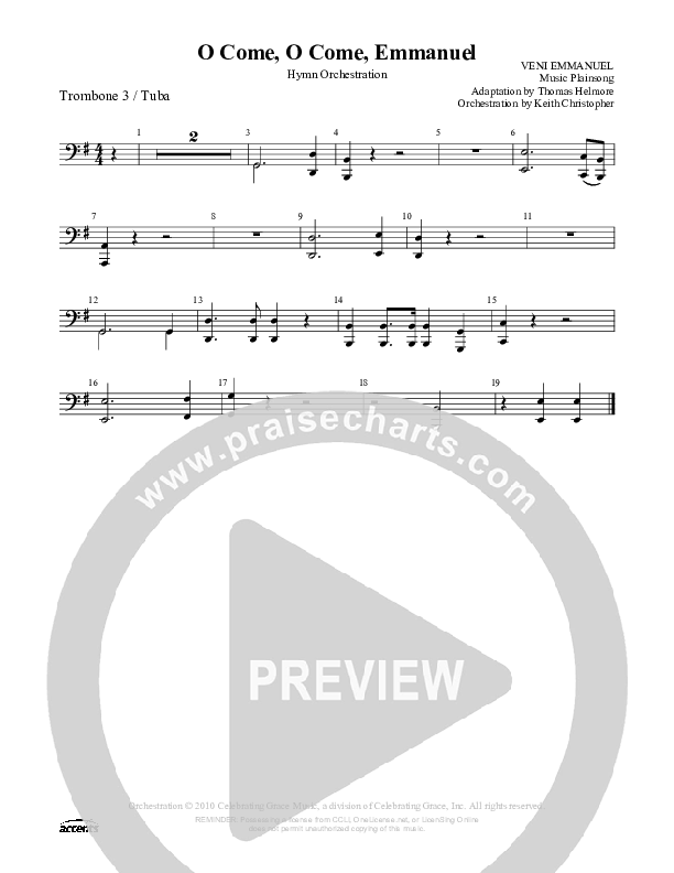 O Come O Come Emmanuel Trombone 3/Tuba ()