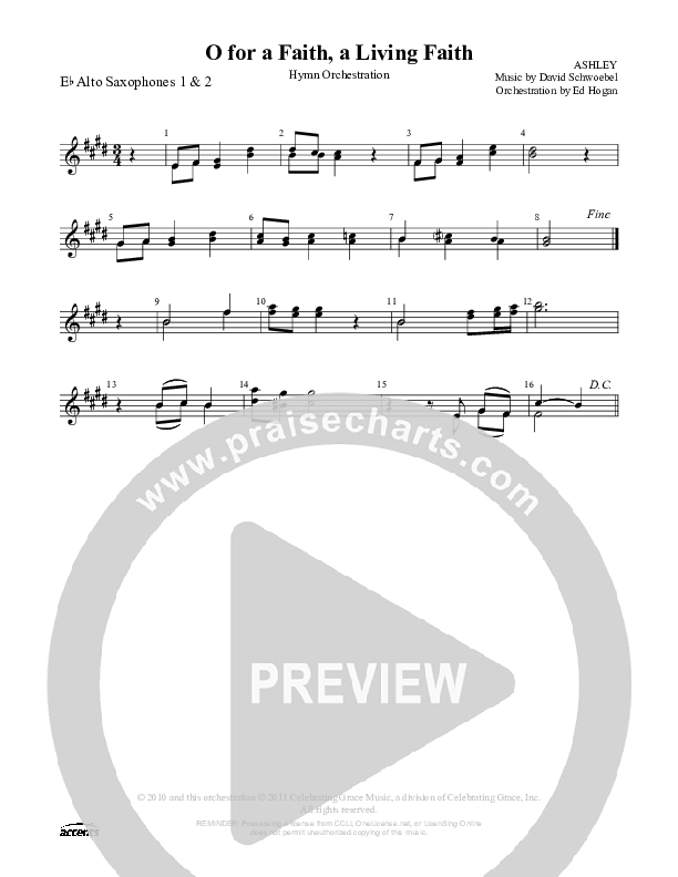 O For A Faith A Living Faith Alto Sax 1/2 ()