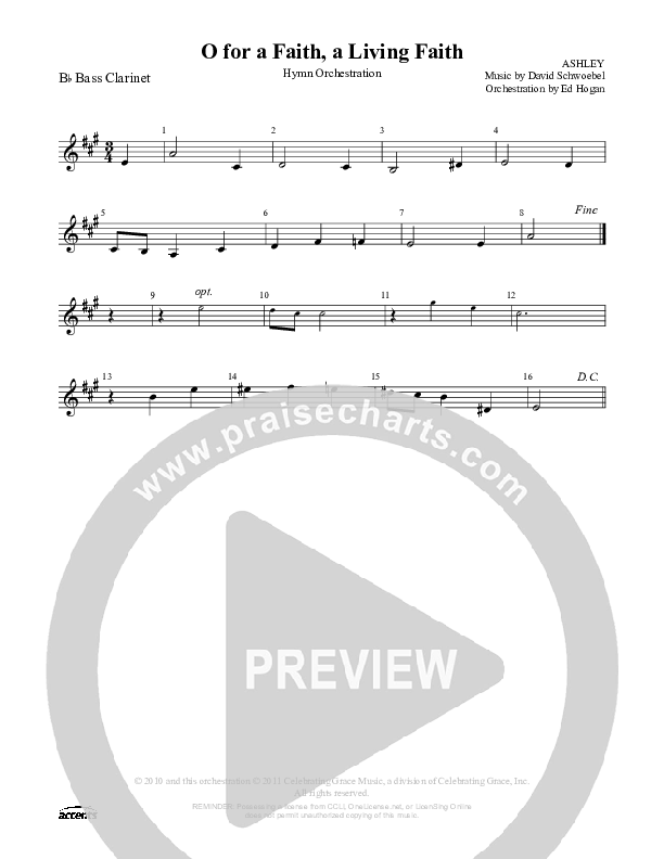 O For A Faith A Living Faith Bass Clarinet ()