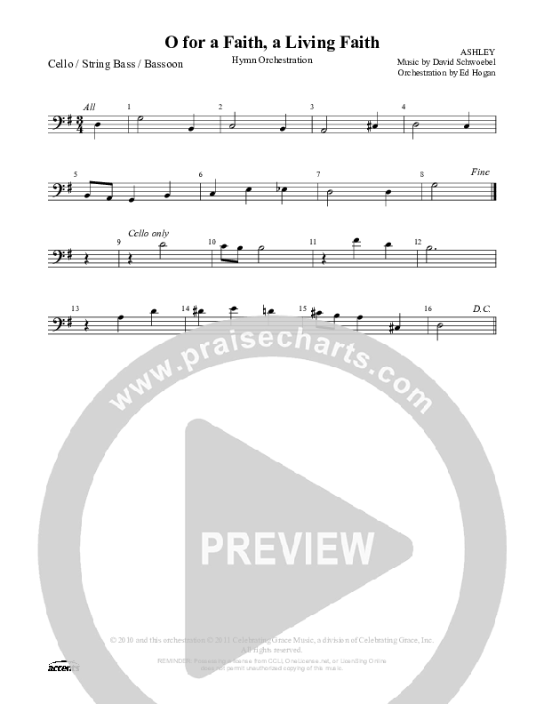 O For A Faith A Living Faith Cello/Bass ()