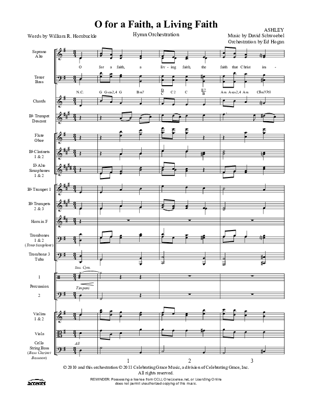 O For A Faith A Living Faith Orchestration ()