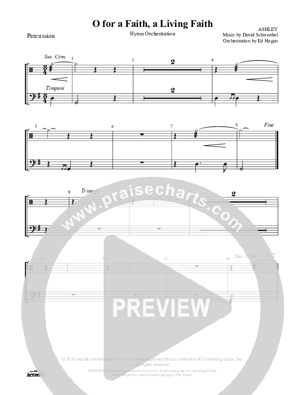 O For A Faith A Living Faith Percussion ()
