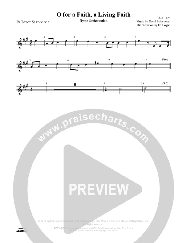 O For A Faith A Living Faith Tenor Sax 2 ()