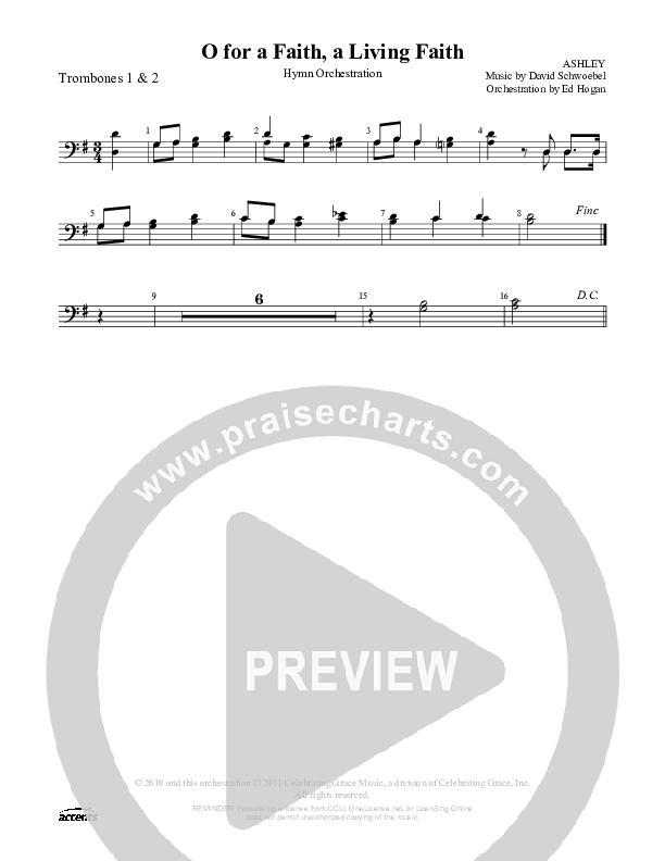 O For A Faith A Living Faith Trombone 1/2 ()