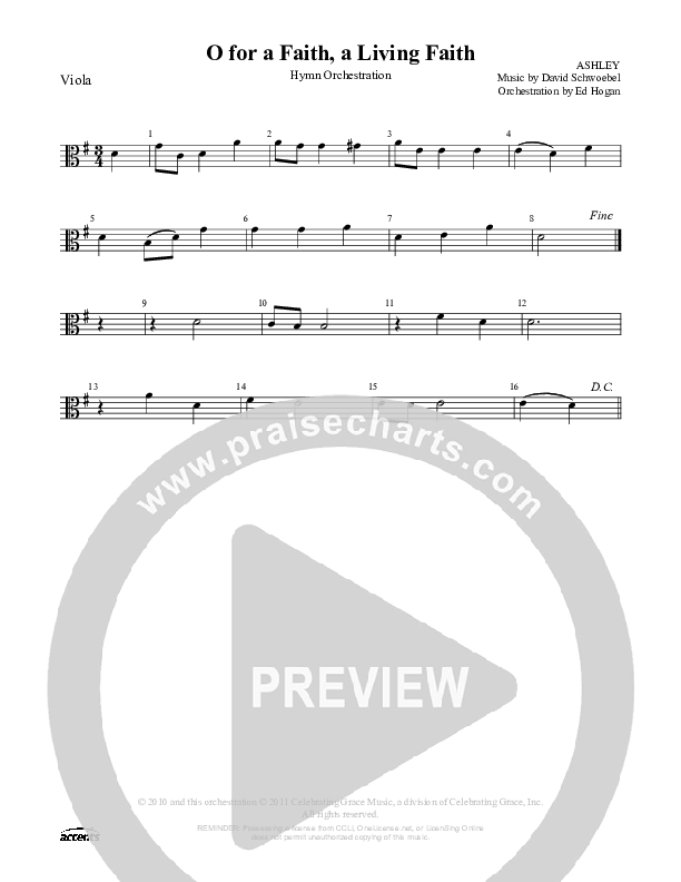 O For A Faith A Living Faith Viola ()