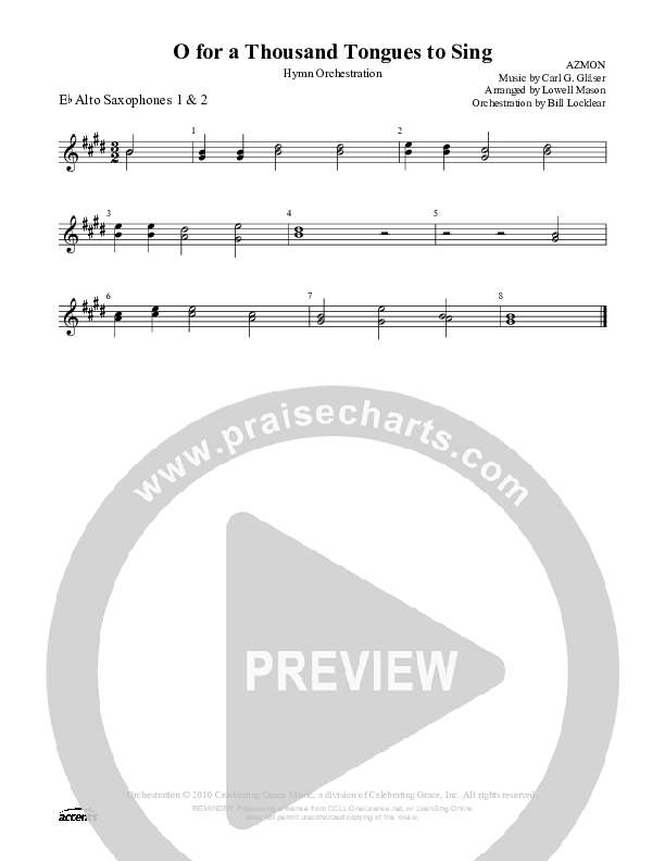 O For A Thousand Tongues To Sing Alto Sax 1/2 ()