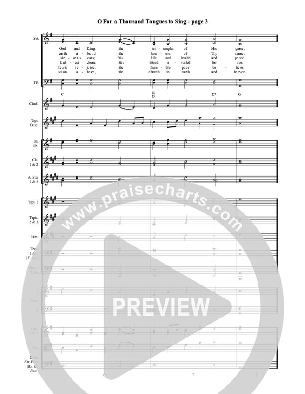 O For A Thousand Tongues To Sing Conductor's Score ()