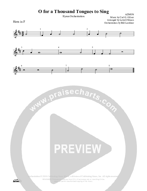 O For A Thousand Tongues To Sing French Horn ()