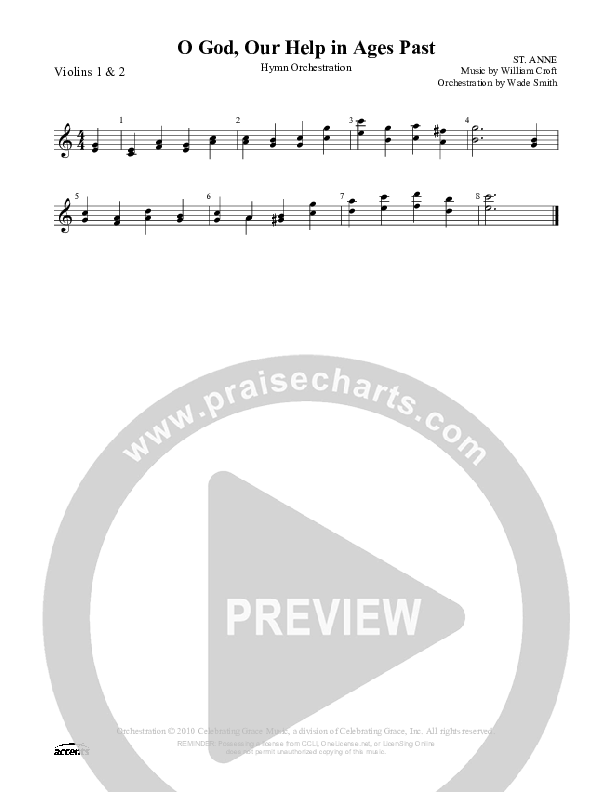 O God Our Help In Ages Past Violin 1/2 ()