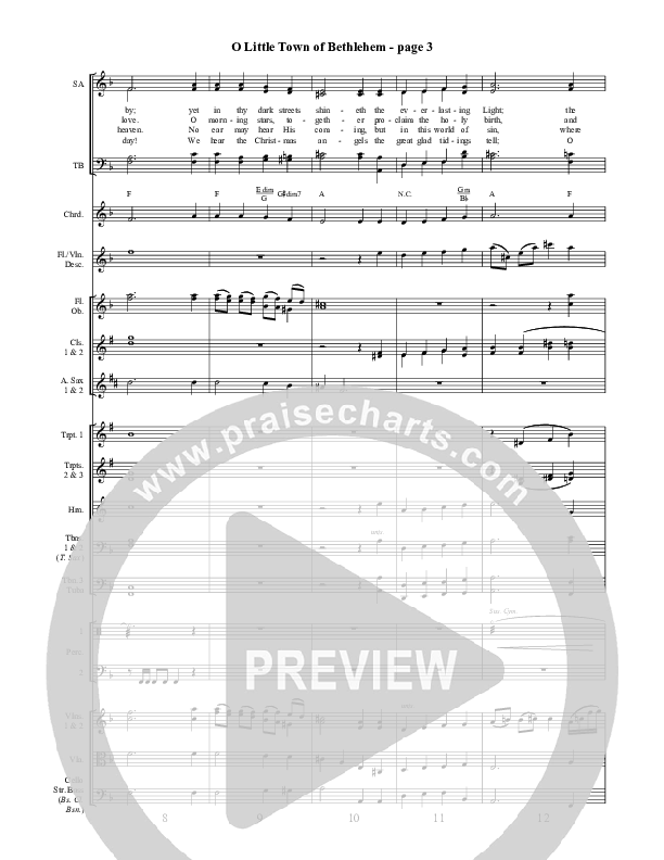 O Little Town Of Bethlehem Conductor's Score ()