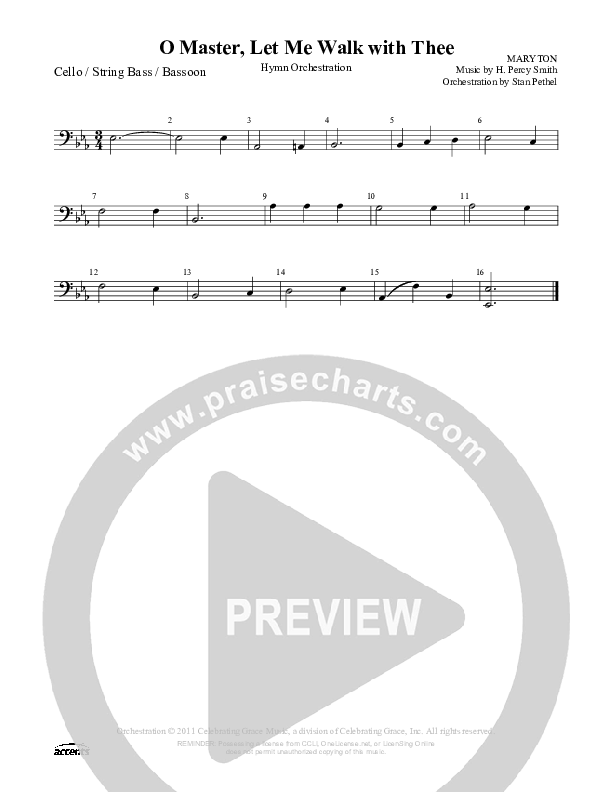 O Master Let Me Walk With Thee Cello/Bass ()