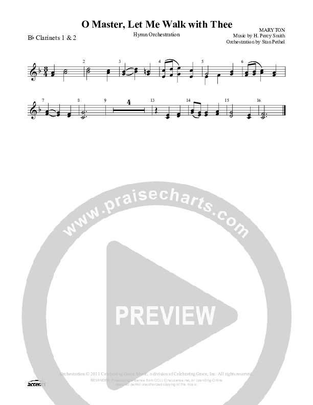 O Master Let Me Walk With Thee Clarinet 1/2 ()