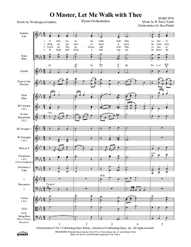 O Master Let Me Walk With Thee Orchestration ()