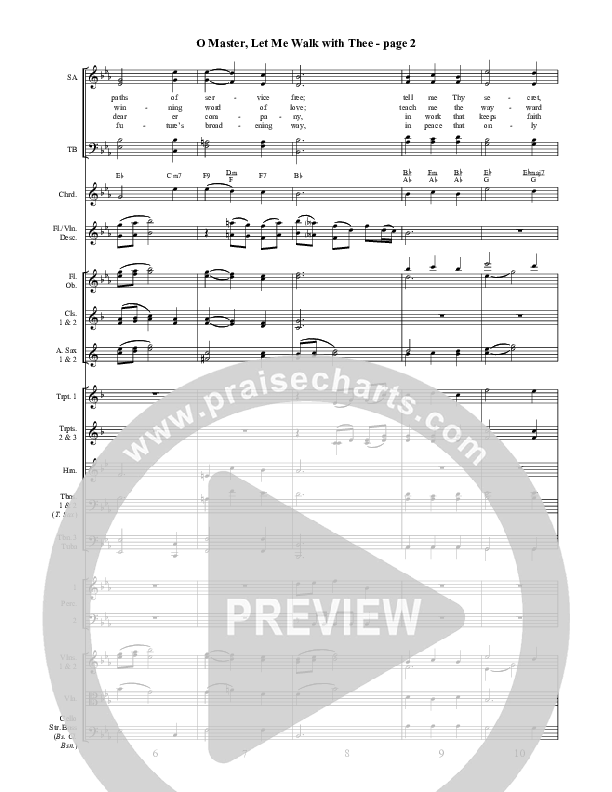 O Master Let Me Walk With Thee Orchestration ()